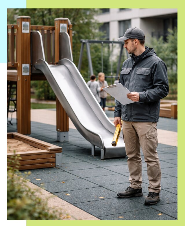 Сертификация детских площадок в Орехове-Зуеве от 26050 р. | Алешин-Рхв