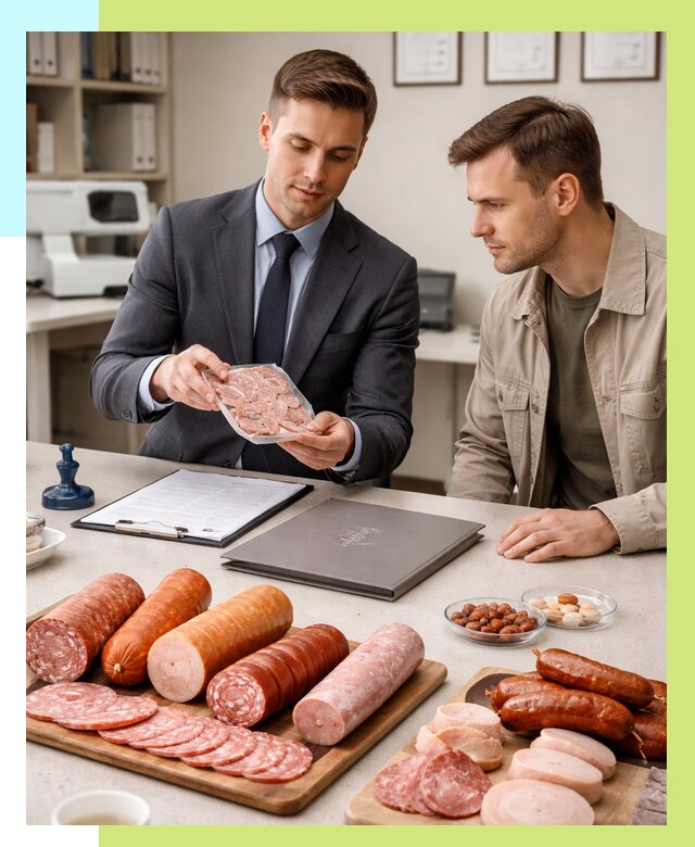 Сертификация колбасных изделий в Орехове-Зуеве от 7815 р. | Алешин-Рхв